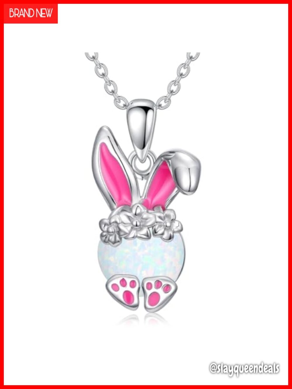 925 Sterling Silver Bunny Pendant Necklace Rabbit Jewelry Gift for Women